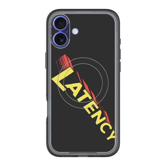 スリムプロテクションプレミアムケース with MagSafe［ LATENCY - Rock logo - Black ］