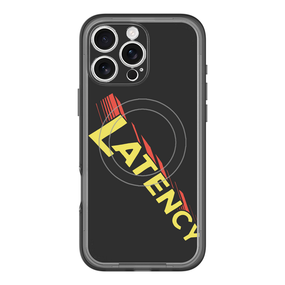 スリムプロテクションプレミアムケース with MagSafe［ LATENCY - Rock logo - Black ］