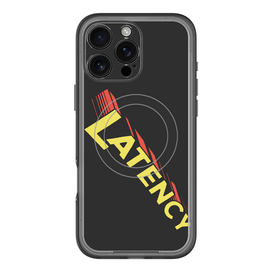 スリムプロテクションプレミアムケース with MagSafe［ LATENCY - Rock logo - Black ］