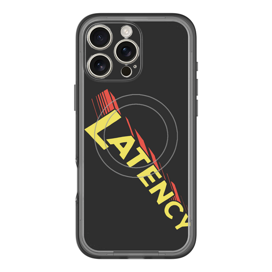 スリムプロテクションプレミアムケース with MagSafe［ LATENCY - Rock logo - Black ］