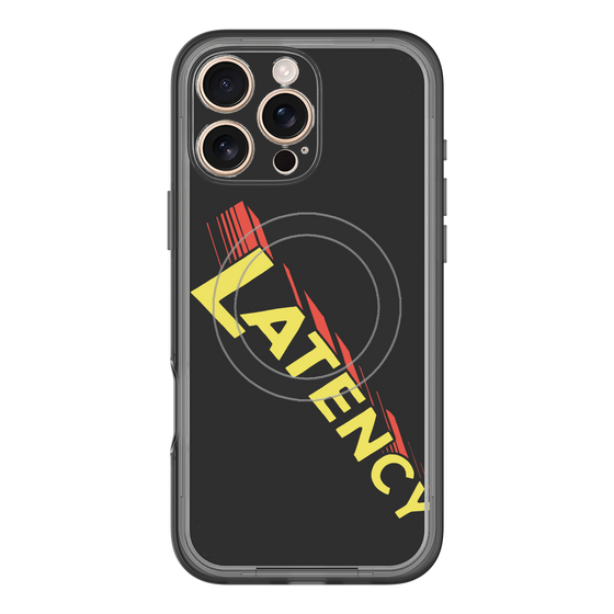 スリムプロテクションプレミアムケース with MagSafe［ LATENCY - Rock logo - Black ］
