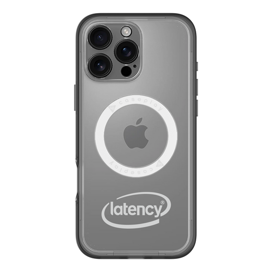 スリムプロテクションプレミアムケース with MagSafe［ LATENCY - Circle logo - Gray ］