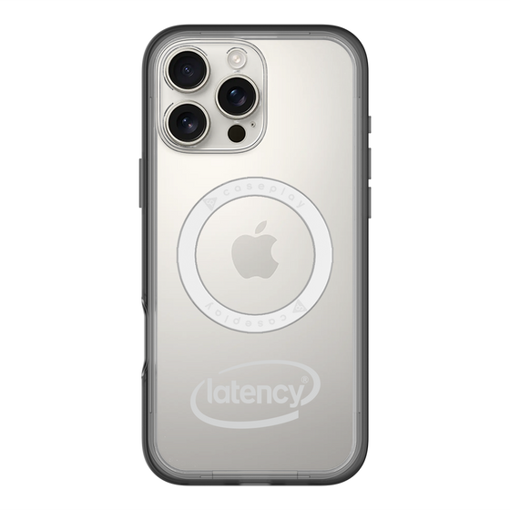 スリムプロテクションプレミアムケース with MagSafe［ LATENCY - Circle logo - Gray ］