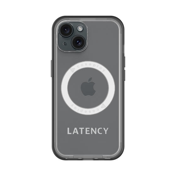 スリムプロテクションプレミアムケース with MagSafe［ LATENCY - Logotype - Gray ］