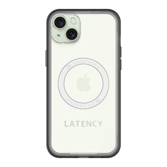 スリムプロテクションプレミアムケース with MagSafe［ LATENCY - Logotype - Gray ］
