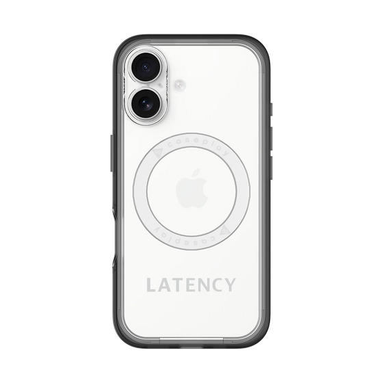 スリムプロテクションプレミアムケース with MagSafe［ LATENCY - Logotype - Gray ］