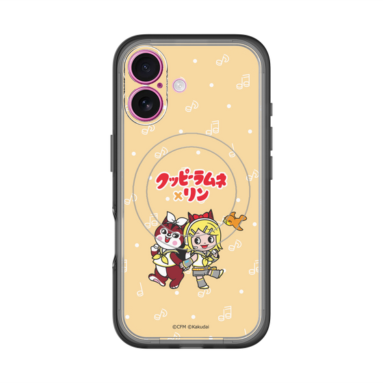 スリムプロテクションプレミアムケース with MagSafe［ 初音ミク×クッピーラムネ - 鏡音リン×ラム - デフォルメイラスト ］