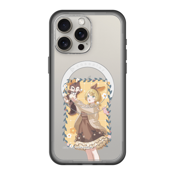 スリムプロテクションプレミアムケース with MagSafe［ 初音ミク×クッピーラムネ - 鏡音リン×ラム - 等身イラスト1 ］