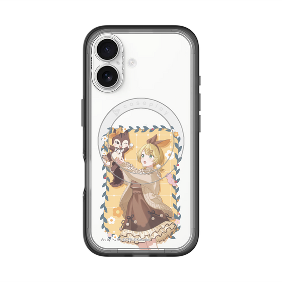 スリムプロテクションプレミアムケース with MagSafe［ 初音ミク×クッピーラムネ - 鏡音リン×ラム - 等身イラスト1 ］