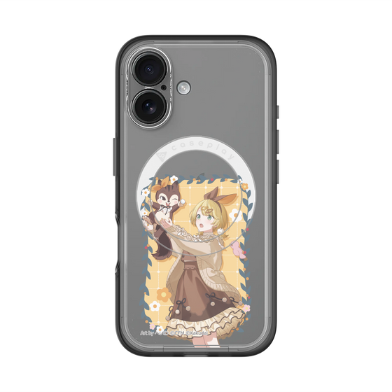 スリムプロテクションプレミアムケース with MagSafe［ 初音ミク×クッピーラムネ - 鏡音リン×ラム - 等身イラスト1 ］