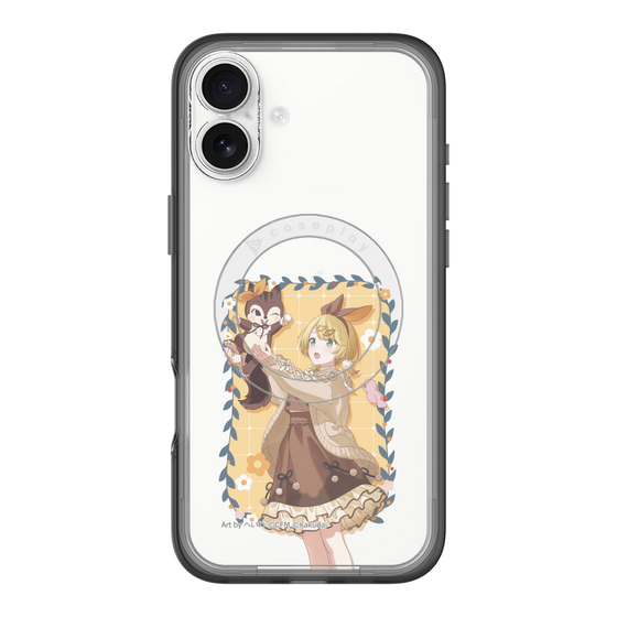 スリムプロテクションプレミアムケース with MagSafe［ 初音ミク×クッピーラムネ - 鏡音リン×ラム - 等身イラスト1 ］
