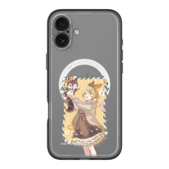 スリムプロテクションプレミアムケース with MagSafe［ 初音ミク×クッピーラムネ - 鏡音リン×ラム - 等身イラスト1 ］