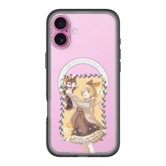 スリムプロテクションプレミアムケース with MagSafe［ 初音ミク×クッピーラムネ - 鏡音リン×ラム - 等身イラスト1 ］