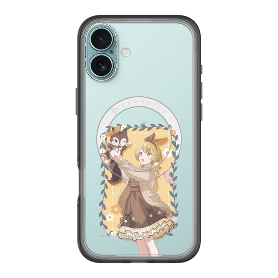 スリムプロテクションプレミアムケース with MagSafe［ 初音ミク×クッピーラムネ - 鏡音リン×ラム - 等身イラスト1 ］