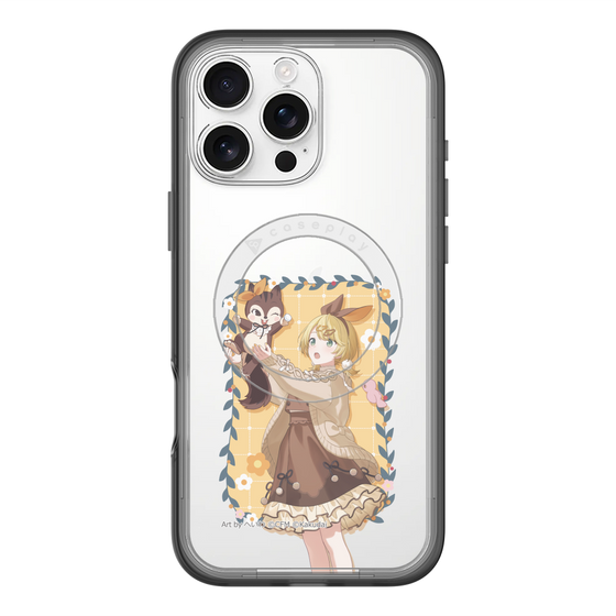 スリムプロテクションプレミアムケース with MagSafe［ 初音ミク×クッピーラムネ - 鏡音リン×ラム - 等身イラスト1 ］