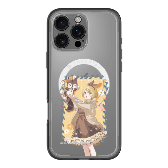 スリムプロテクションプレミアムケース with MagSafe［ 初音ミク×クッピーラムネ - 鏡音リン×ラム - 等身イラスト1 ］