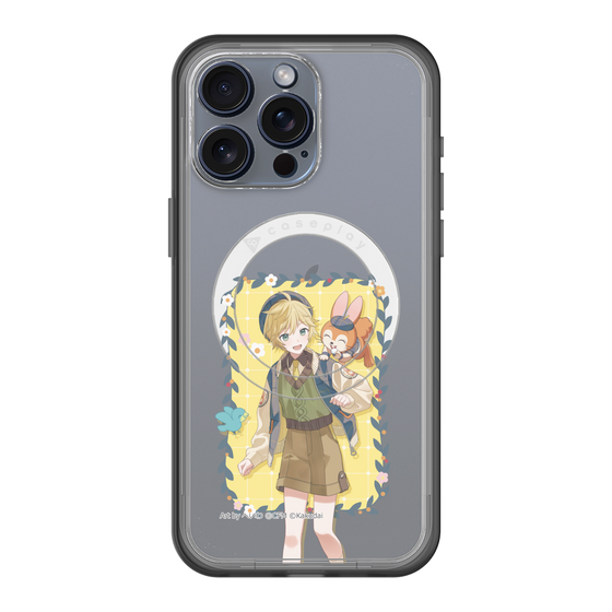 スリムプロテクションプレミアムケース with MagSafe［ 初音ミク×クッピーラムネ - 鏡音レン×クッピー - 等身イラスト1 ］