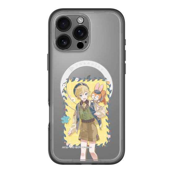 スリムプロテクションプレミアムケース with MagSafe［ 初音ミク×クッピーラムネ - 鏡音レン×クッピー - 等身イラスト1 ］