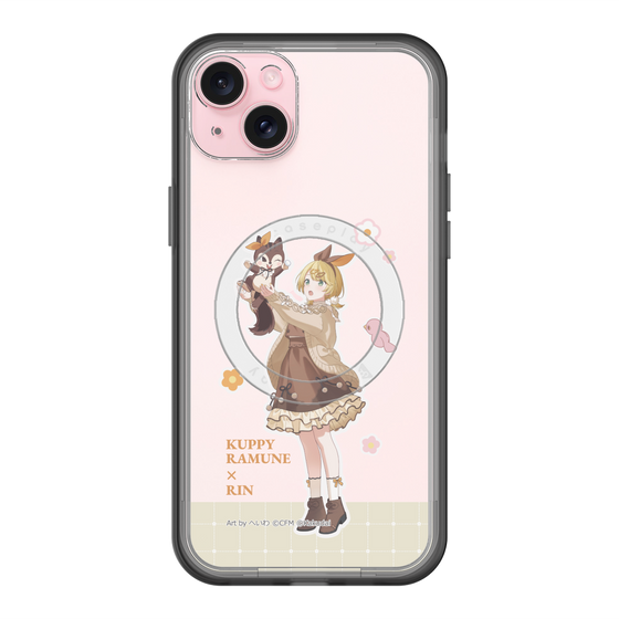 スリムプロテクションプレミアムケース with MagSafe［ 初音ミク×クッピーラムネ - 鏡音リン×ラム - 等身イラスト2 ］
