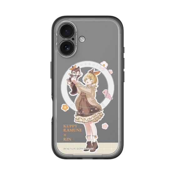 スリムプロテクションプレミアムケース with MagSafe［ 初音ミク×クッピーラムネ - 鏡音リン×ラム - 等身イラスト2 ］