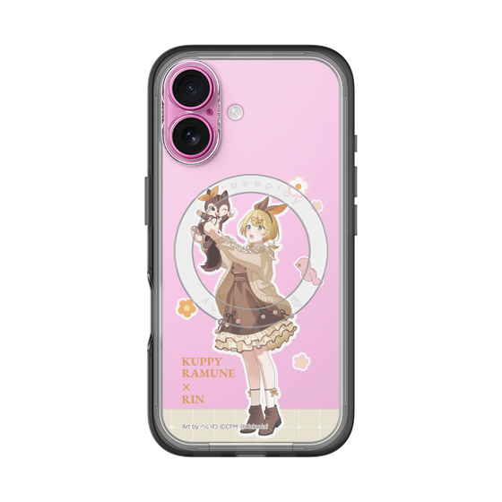 スリムプロテクションプレミアムケース with MagSafe［ 初音ミク×クッピーラムネ - 鏡音リン×ラム - 等身イラスト2 ］