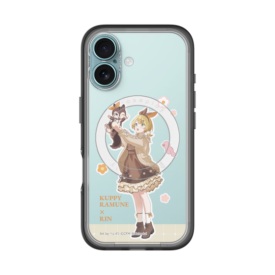 スリムプロテクションプレミアムケース with MagSafe［ 初音ミク×クッピーラムネ - 鏡音リン×ラム - 等身イラスト2 ］