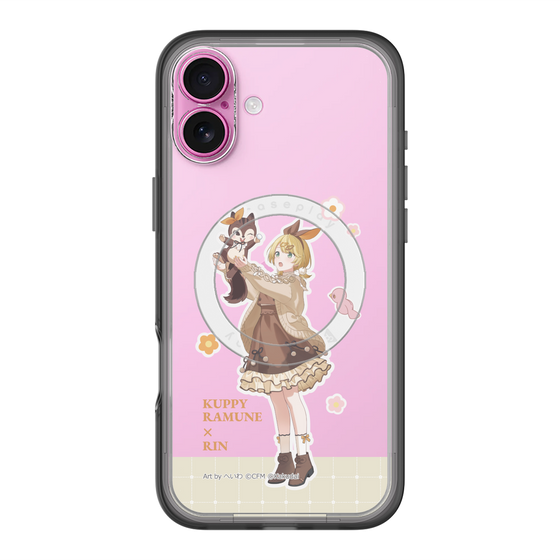 スリムプロテクションプレミアムケース with MagSafe［ 初音ミク×クッピーラムネ - 鏡音リン×ラム - 等身イラスト2 ］