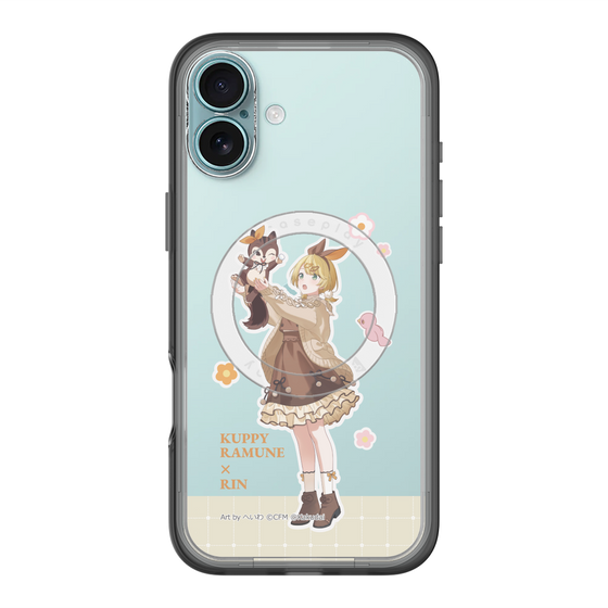 スリムプロテクションプレミアムケース with MagSafe［ 初音ミク×クッピーラムネ - 鏡音リン×ラム - 等身イラスト2 ］