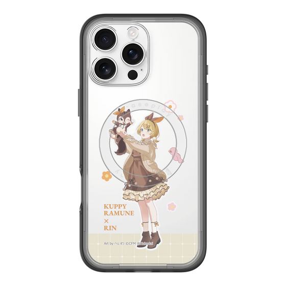スリムプロテクションプレミアムケース with MagSafe［ 初音ミク×クッピーラムネ - 鏡音リン×ラム - 等身イラスト2 ］