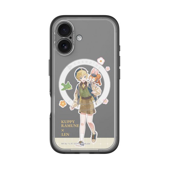 スリムプロテクションプレミアムケース with MagSafe［ 初音ミク×クッピーラムネ - 鏡音レン×クッピー - 等身イラスト2 ］