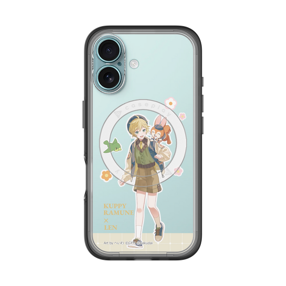 スリムプロテクションプレミアムケース with MagSafe［ 初音ミク×クッピーラムネ - 鏡音レン×クッピー - 等身イラスト2 ］