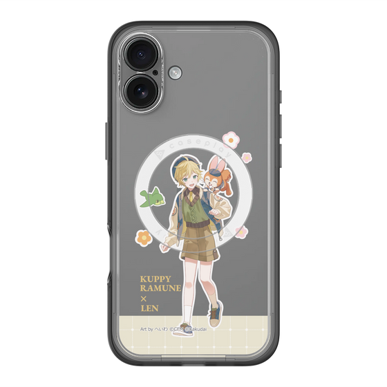 スリムプロテクションプレミアムケース with MagSafe［ 初音ミク×クッピーラムネ - 鏡音レン×クッピー - 等身イラスト2 ］