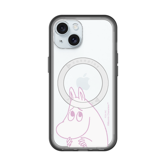 スリムプロテクションプレミアムケース with MagSafe［ MOOMIN - Fearful face ］