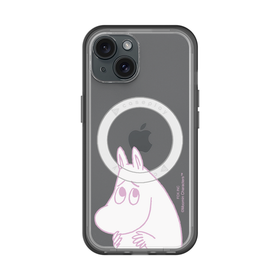 スリムプロテクションプレミアムケース with MagSafe［ MOOMIN - Fearful face ］