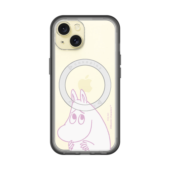 スリムプロテクションプレミアムケース with MagSafe［ MOOMIN - Fearful face ］