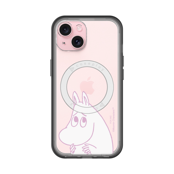 スリムプロテクションプレミアムケース with MagSafe［ MOOMIN - Fearful face ］