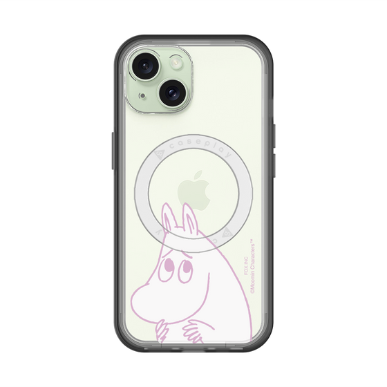 スリムプロテクションプレミアムケース with MagSafe［ MOOMIN - Fearful face ］