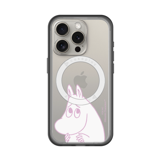 スリムプロテクションプレミアムケース with MagSafe［ MOOMIN - Fearful face ］