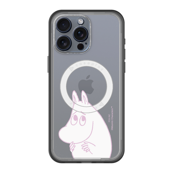 スリムプロテクションプレミアムケース with MagSafe［ MOOMIN - Fearful face ］