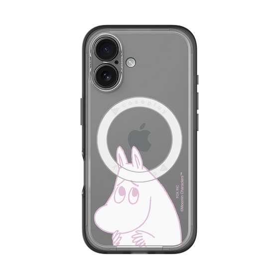 スリムプロテクションプレミアムケース with MagSafe［ MOOMIN - Fearful face ］