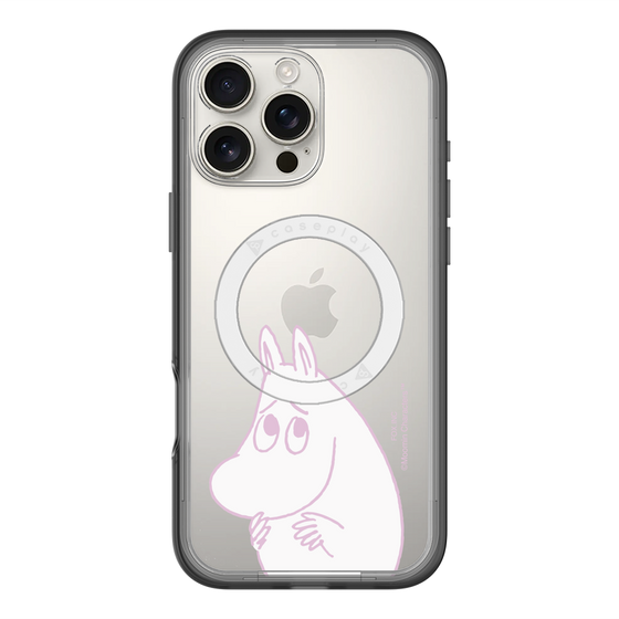 スリムプロテクションプレミアムケース with MagSafe［ MOOMIN - Fearful face ］