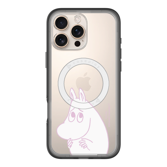 スリムプロテクションプレミアムケース with MagSafe［ MOOMIN - Fearful face ］