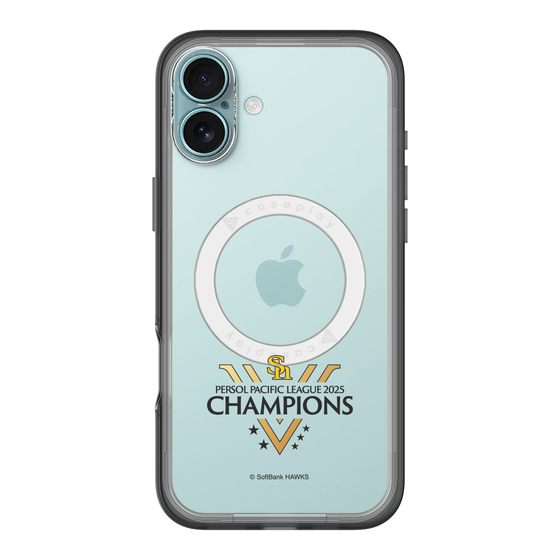 スリムプロテクションプレミアムケース with MagSafe［ 福岡ソフトバンクホークス - PERSOL PACIFIC LEAGUE 2025 CHAMOIONS ロゴ - クリア ］