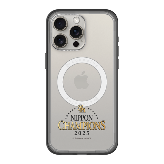 スリムプロテクションプレミアムケース with MagSafe［ 福岡ソフトバンクホークス - NIPPON CHAMPIONS 2025 ロゴ - クリア ］
