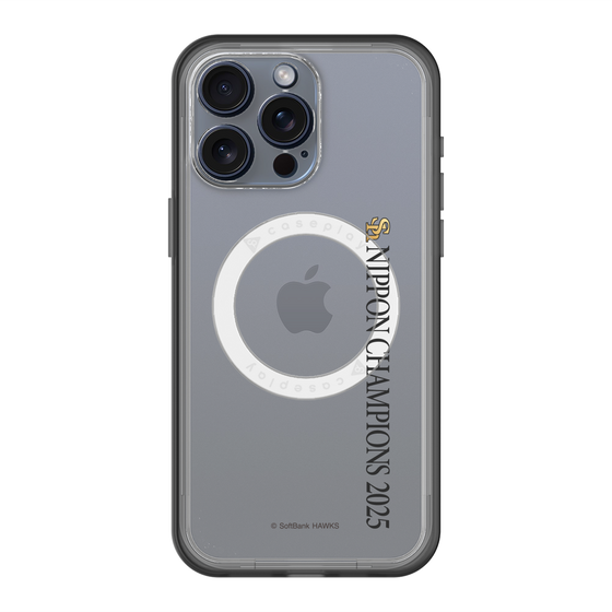 スリムプロテクションプレミアムケース with MagSafe［ 福岡ソフトバンクホークス - NIPPON CHAMPIONS 2025 ロゴ - 縦ロゴ ］