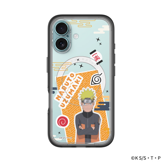 スリムプロテクションプレミアムケース with MagSafe［ NARUTO -ナルト- 疾風伝 - ステッカー - うずまきナルト ］