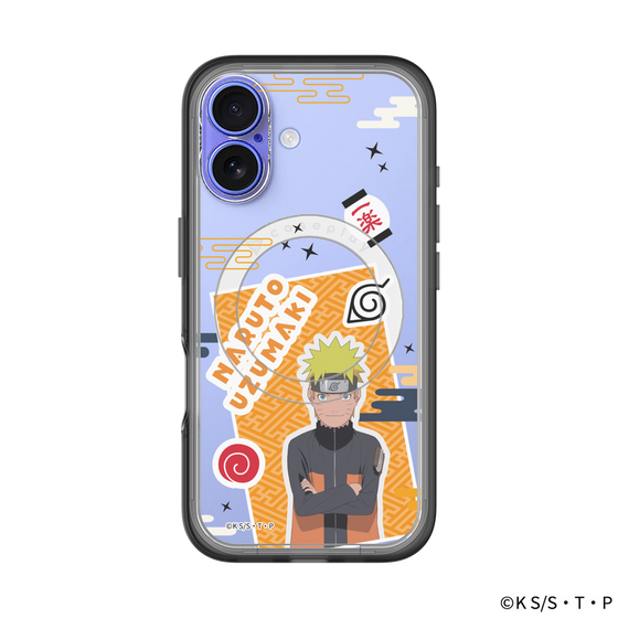 スリムプロテクションプレミアムケース with MagSafe［ NARUTO -ナルト- 疾風伝 - ステッカー - うずまきナルト ］