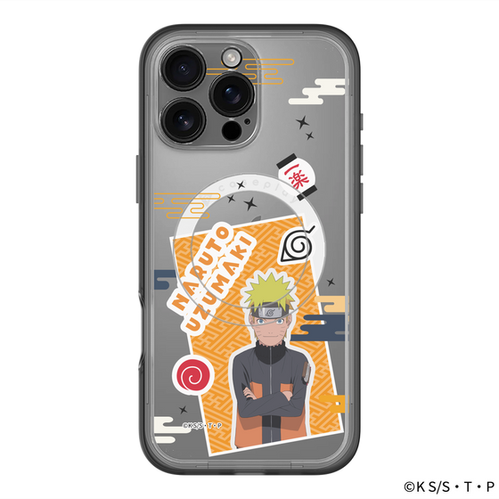 スリムプロテクションプレミアムケース with MagSafe［ NARUTO -ナルト- 疾風伝 - ステッカー - うずまきナルト ］