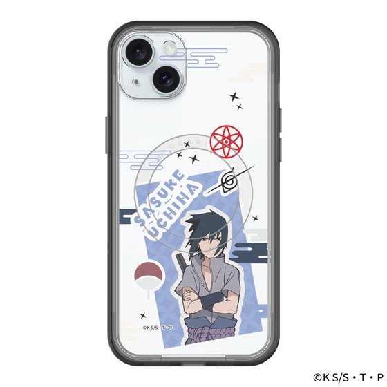 スリムプロテクションプレミアムケース with MagSafe［ NARUTO-ナルト- 疾風伝 - ステッカー - うちはサスケ ］