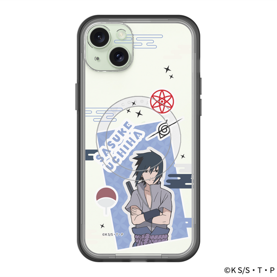 スリムプロテクションプレミアムケース with MagSafe［ NARUTO -ナルト- 疾風伝 - ステッカー - うちはサスケ ］